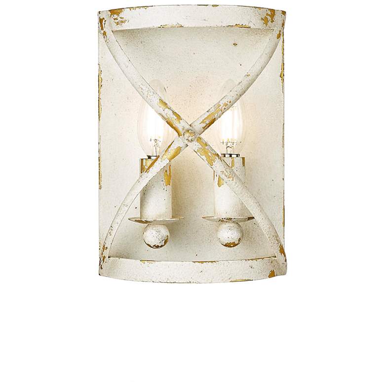 Image 1 Alcott 10" High Antique Ivory 2-Light Wall Sconce