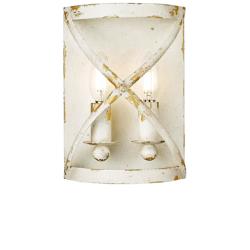 Alcott 10" High Antique Ivory 2-Light Wall Sconce