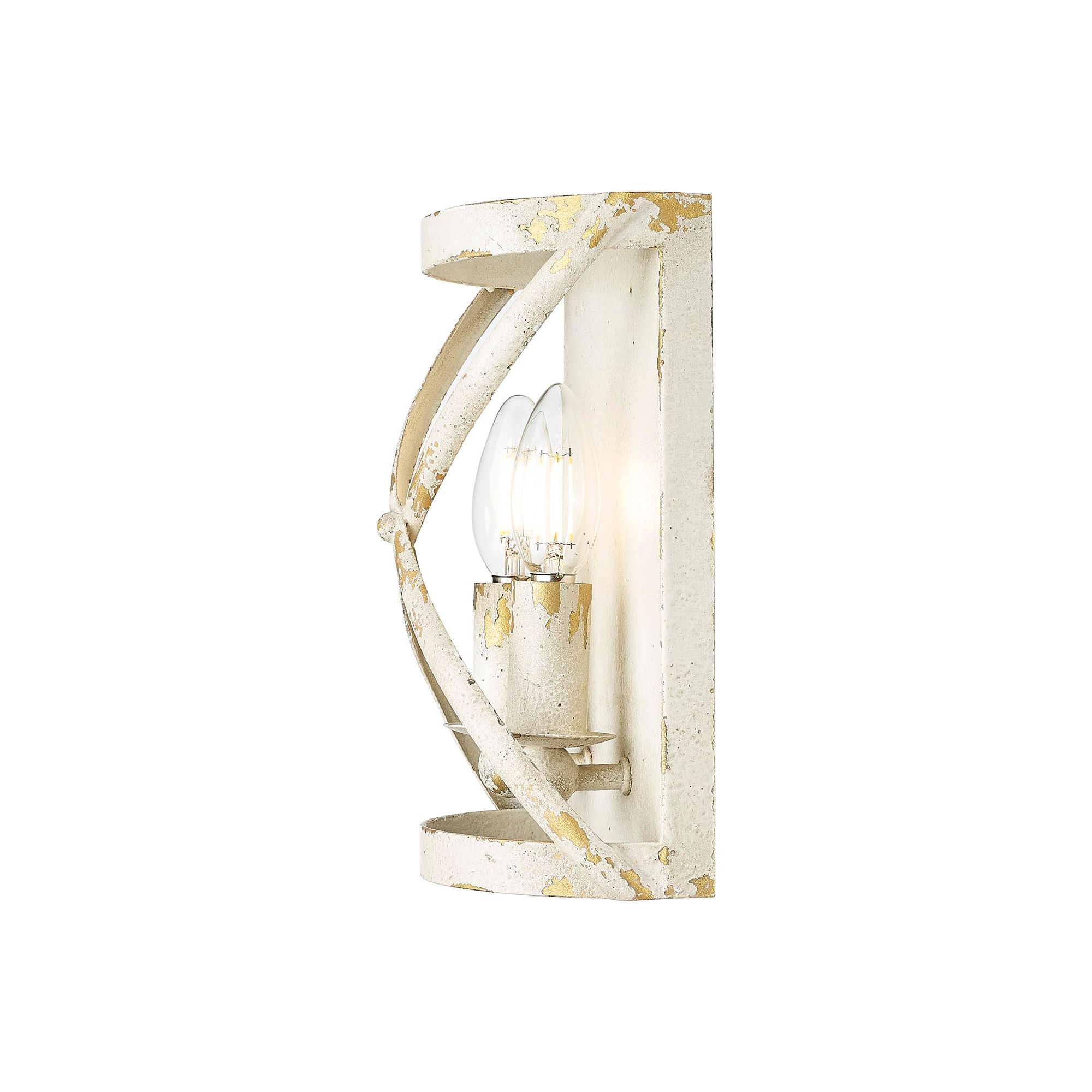 Alcott 10" High Antique Ivory 2-Light Wall Sconce