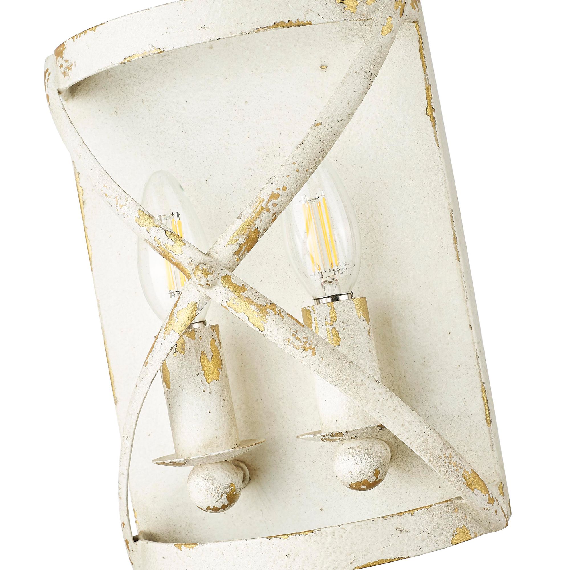 Alcott 10" High Antique Ivory 2-Light Wall Sconce