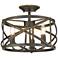 Alcott 13 1/2" Wide Antique Black Iron 3-Light Ceiling Light