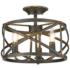 Alcott 13 1/2" Wide Antique Black Iron 3-Light Ceiling Light