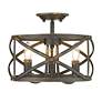 3_Alcott 13 1/2" Wide Antique Black Iron 3-Light Ceiling Light more views