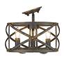 4_Alcott 13 1/2" Wide Antique Black Iron 3-Light Ceiling Light more views