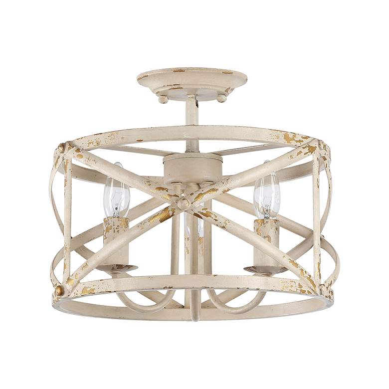 Image 2 Alcott 13 1/2" Wide Antique Ivory 3-Light Ceiling Light more views