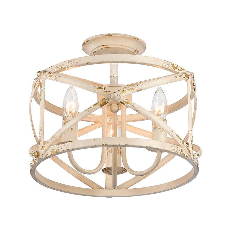 Image 5 Alcott 13 1/2" Wide Antique Ivory 3-Light Ceiling Light more views