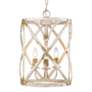 2_Alcott 13" Wide Antique Ivory 3-Light Pendant