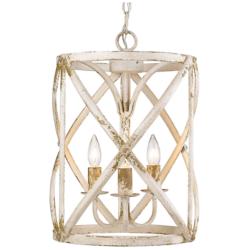 Alcott 13" Wide Antique Ivory 3-Light Pendant