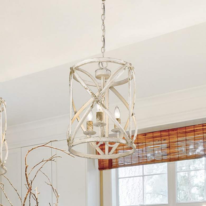Image 1 Alcott 13" Wide Antique Ivory 3-Light Pendant