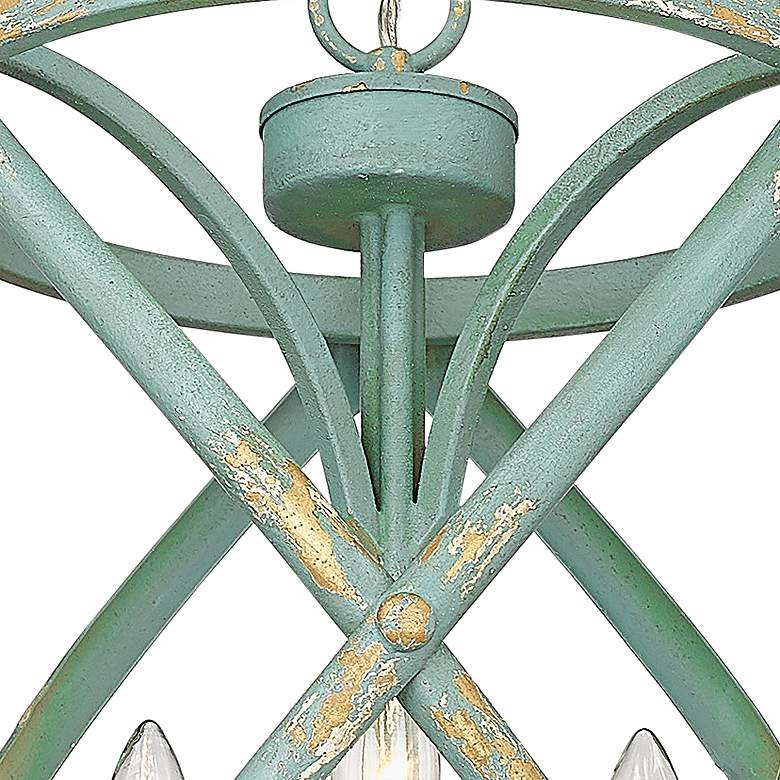 Image 3 Alcott 13" Wide Antique Teal 3-Light Pendant more views