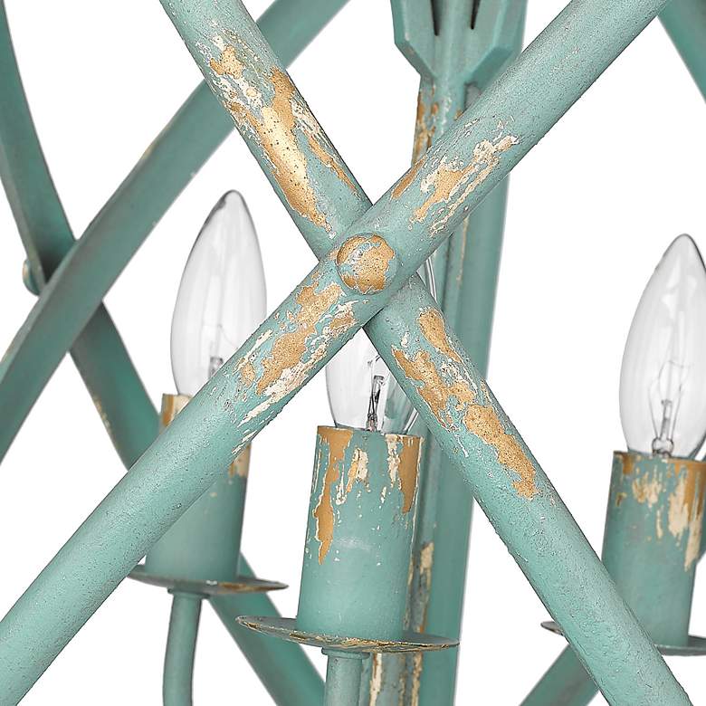 Image 4 Alcott 13" Wide Antique Teal 3-Light Pendant more views