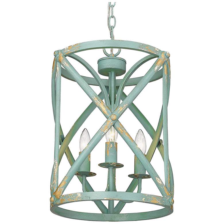 Image 2 Alcott 13" Wide Pendant in Teal with Antique Teal
