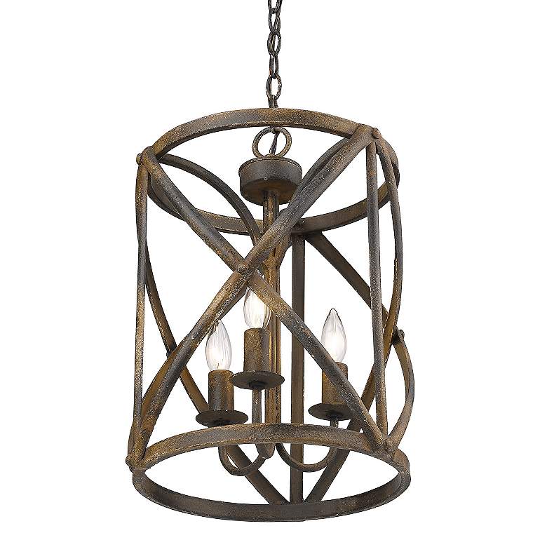 Image 5 Alcott 13"W Antique Black Iron 3-Light Foyer Pendant Light more views