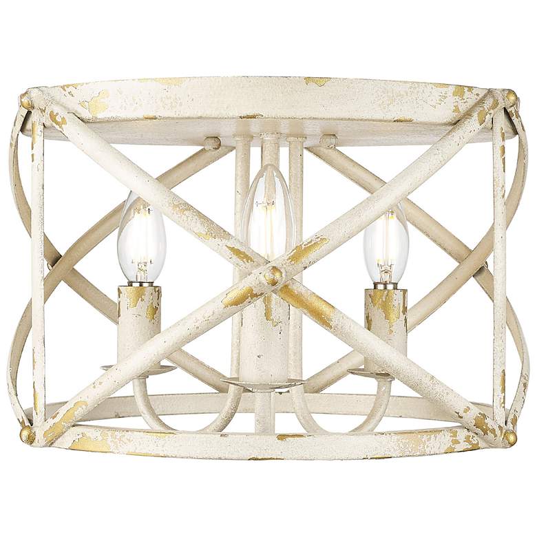 Image 1 Alcott 2 Light Flush Mount in Antique Ivory with No Shade