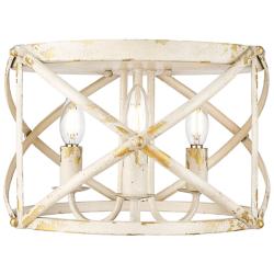Alcott 2 Light Flush Mount in Antique Ivory with No Shade