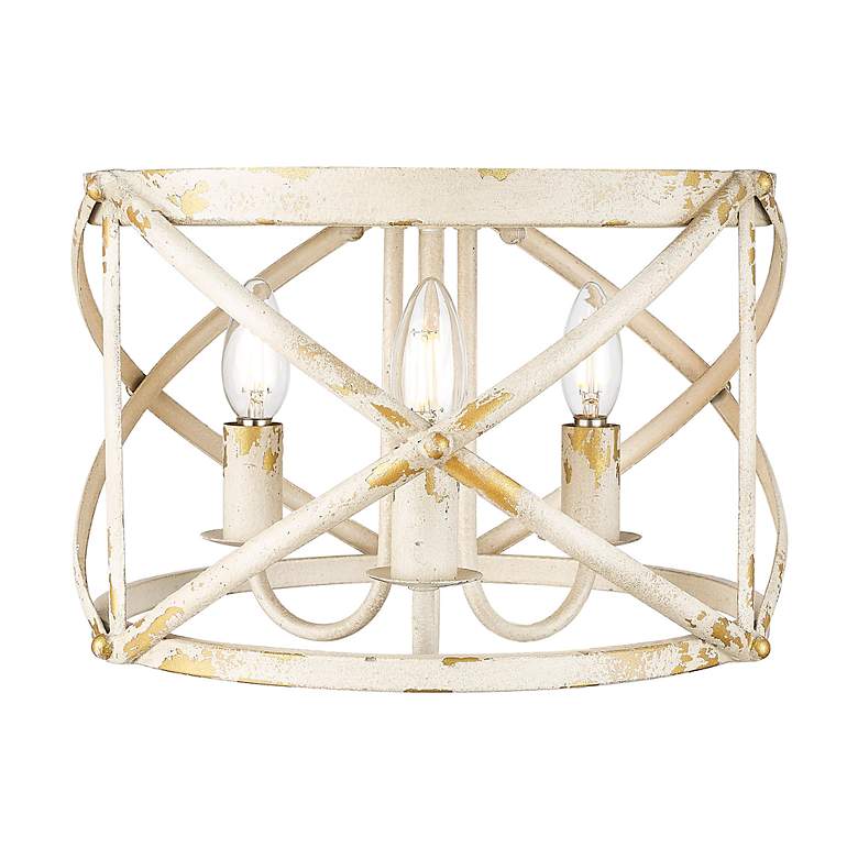 Image 2 Alcott 2 Light Flush Mount in Antique Ivory with No Shade more views