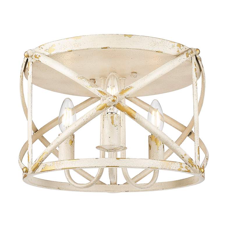 Image 3 Alcott 2 Light Flush Mount in Antique Ivory with No Shade more views