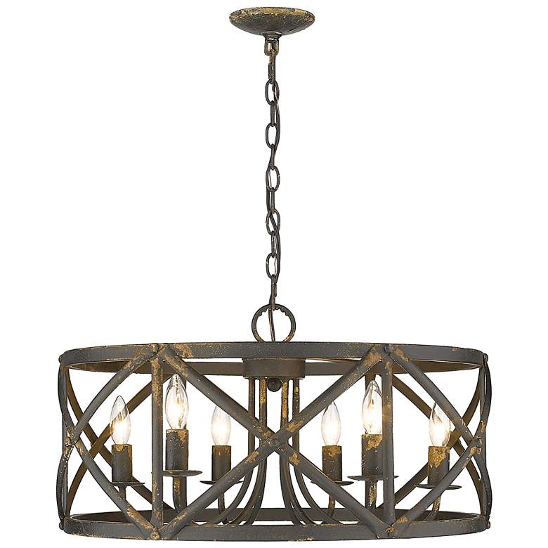 Image 5 Alcott 26 1/4" Wide Antique Black Iron 6-Light Chandelier more views