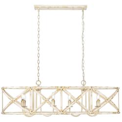 Alcott 45" Wide Antique Ivory 8-Light Linear Pendant