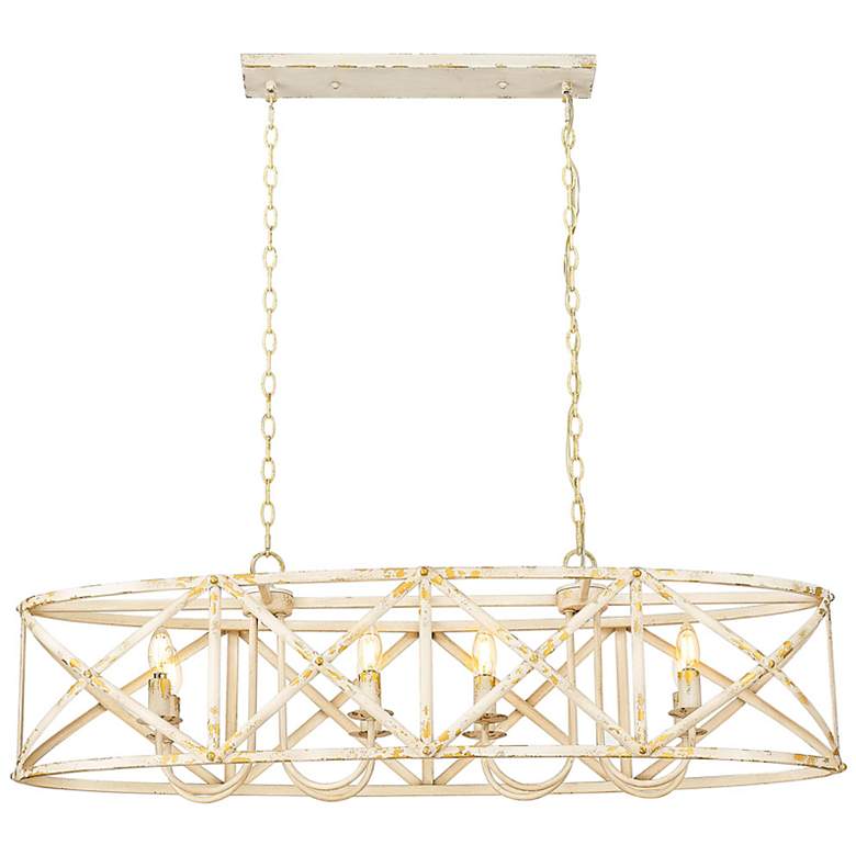 Image 4 Alcott 45" Wide Antique Ivory 8-Light Linear Pendant more views