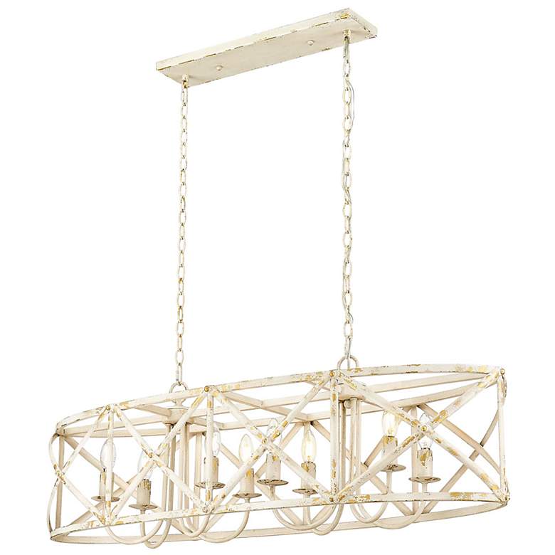 Image 5 Alcott 45" Wide Antique Ivory 8-Light Linear Pendant more views