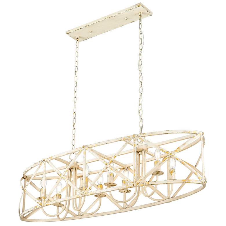 Image 7 Alcott 45" Wide Antique Ivory 8-Light Linear Pendant more views