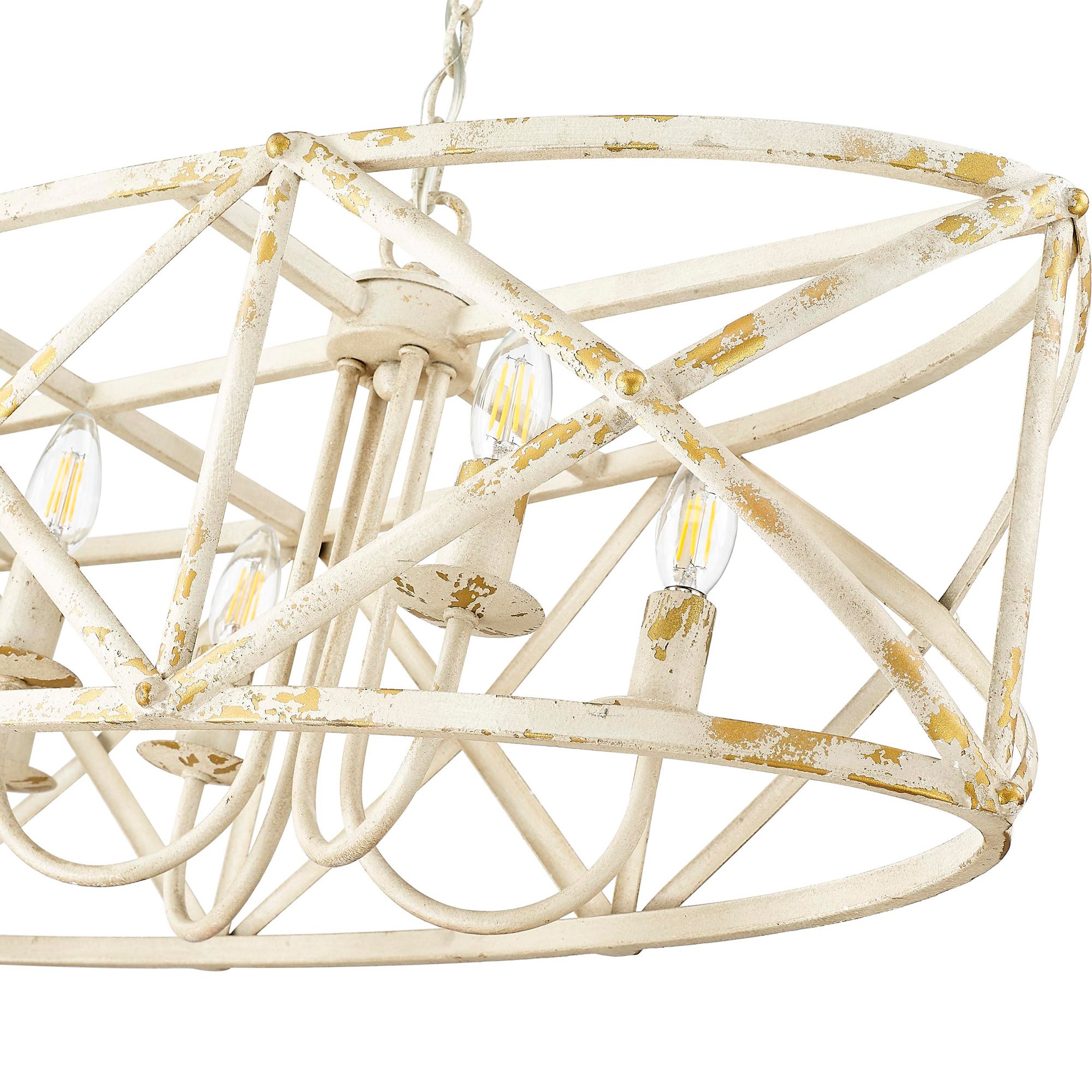 Alcott 45" Wide Antique Ivory 8-Light Linear Pendant