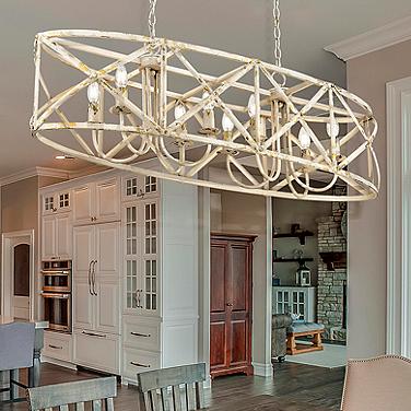 Alcott 45" Wide Antique Ivory 8-Light Linear Pendant