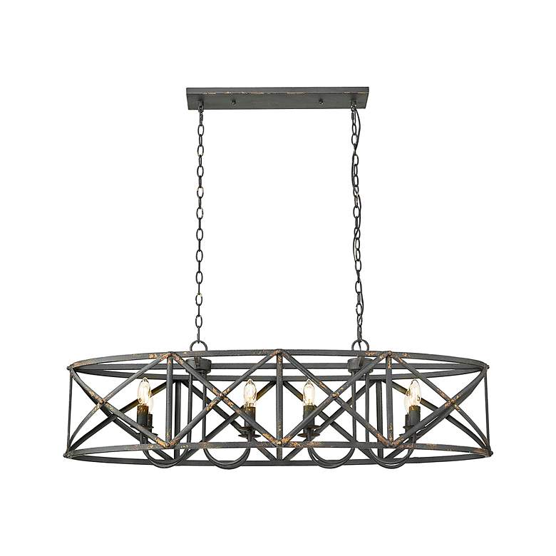 Image 2 Alcott Linear Pendant in Antique Black Iron with No Shade more views