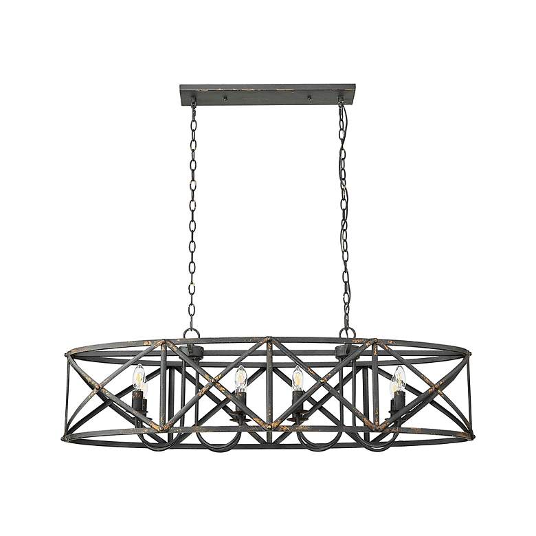 Image 3 Alcott Linear Pendant in Antique Black Iron with No Shade more views