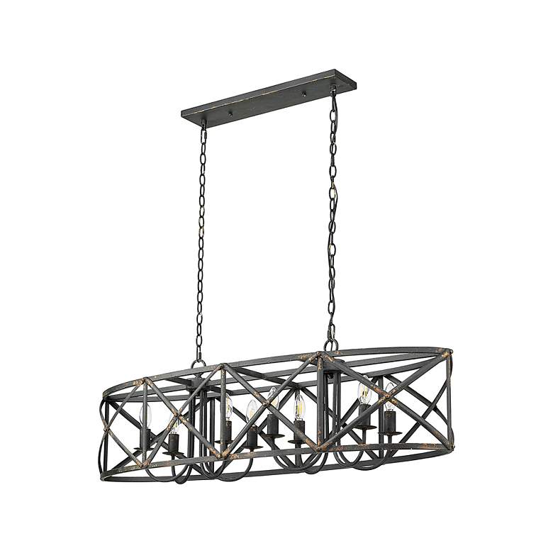 Image 4 Alcott Linear Pendant in Antique Black Iron with No Shade more views