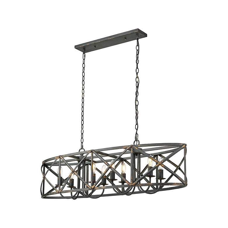 Image 5 Alcott Linear Pendant in Antique Black Iron with No Shade more views