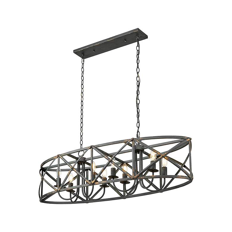 Image 7 Alcott Linear Pendant in Antique Black Iron with No Shade more views