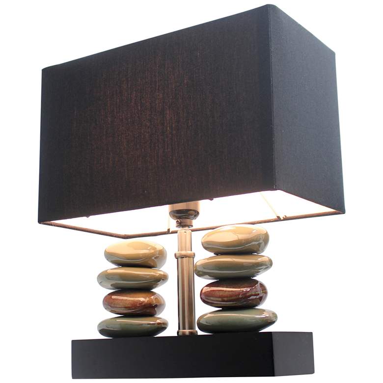 Image 4 Alcova Dual Stacked Stone Ceramic Accent Table Lamp more views