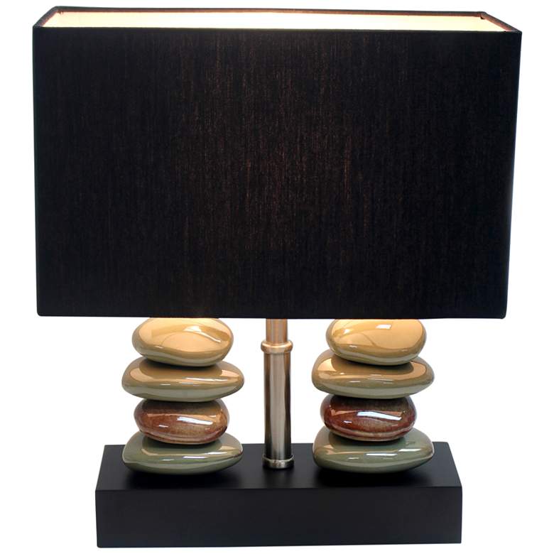 Image 5 Alcova Dual Stacked Stone Ceramic Accent Table Lamp more views