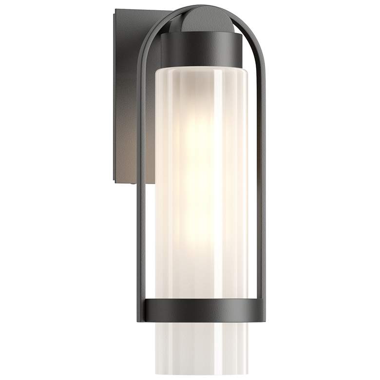 Image 1 Alcove 15.8 inch High Coastal Black Small Outdoor Sconce w/ Frosted Glass 