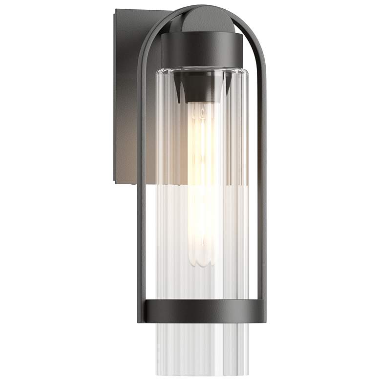 Image 1 Alcove 15.8" High Coastal Black Small Outdoor Sconce With Clear Glass