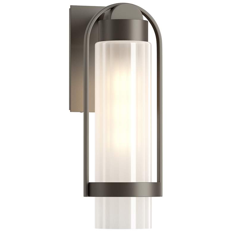 Image 1 Alcove 15.8" High Coastal Dark Smoke Small Outdoor Sconce w/ Frosted S