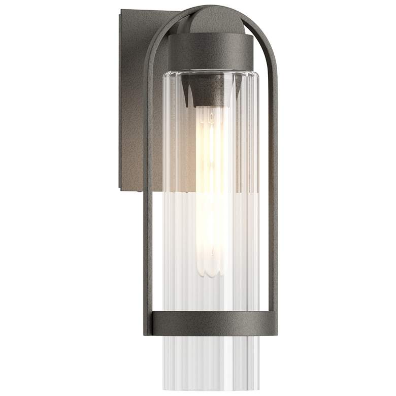 Image 1 Alcove 15.8" High Coastal Natural Iron Small Outdoor Sconce w/ Clear S