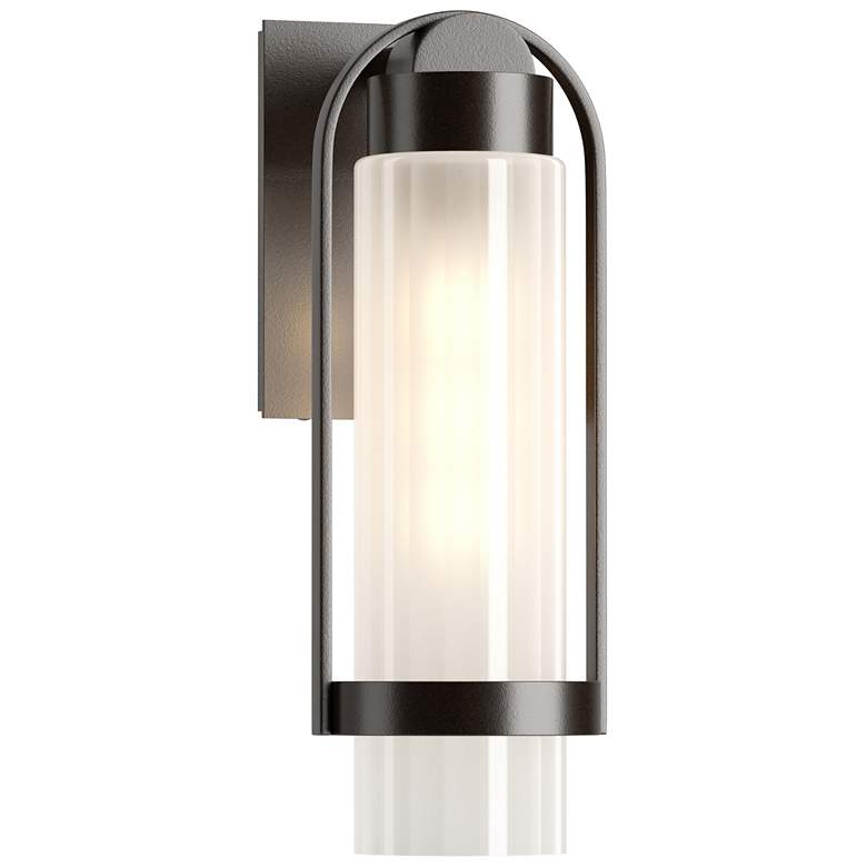 Image 1 Alcove 15.8"H Oil Rubbed Bronze Small Outdoor Sconce w/ Frost Shade