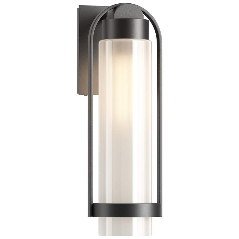 Image 1 Alcove 19.6" High Coastal Black Medium Outdoor Sconce w/ Frosted Shade