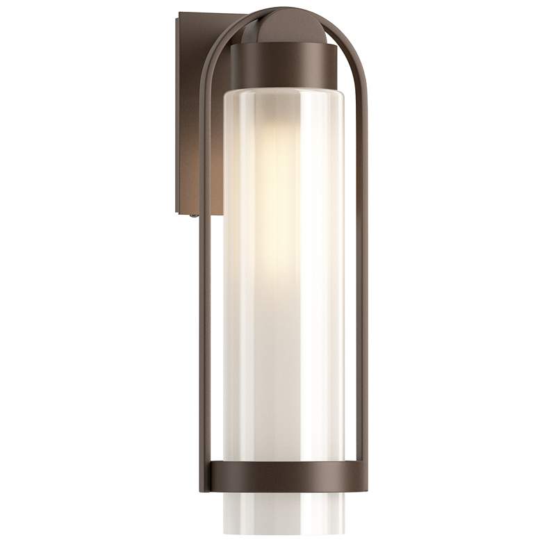 Image 1 Alcove 19.6" High Coastal Bronze Medium Outdoor Sconce w/ Frosted Shad