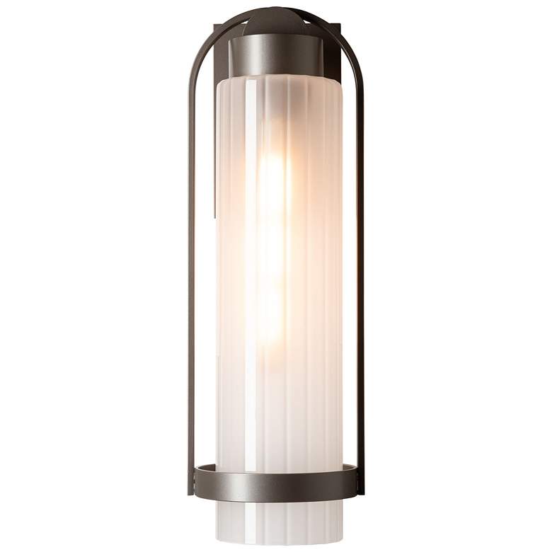 Image 1 Alcove 19.6" High Frosted Glass Coastal Dark Smoke Outdoor Sconce