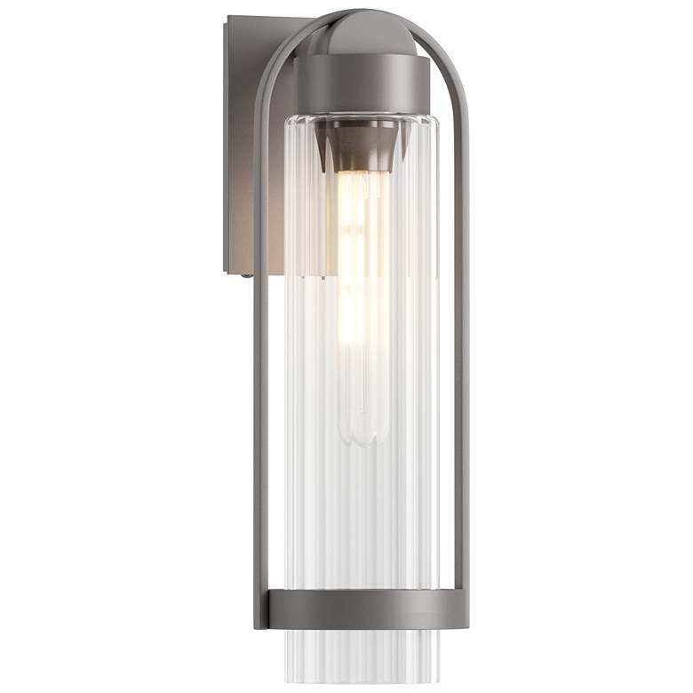 Image 1 Alcove 19.6"H Coastal Burnished Steel Medium Outdoor Sconce w/ Clear S