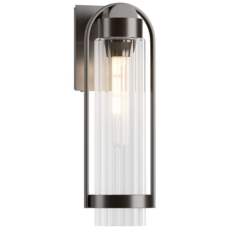 Image 1 Alcove 19.6"H Oil Rubbed Bronze Medium Outdoor Sconce w/ Clear Shade