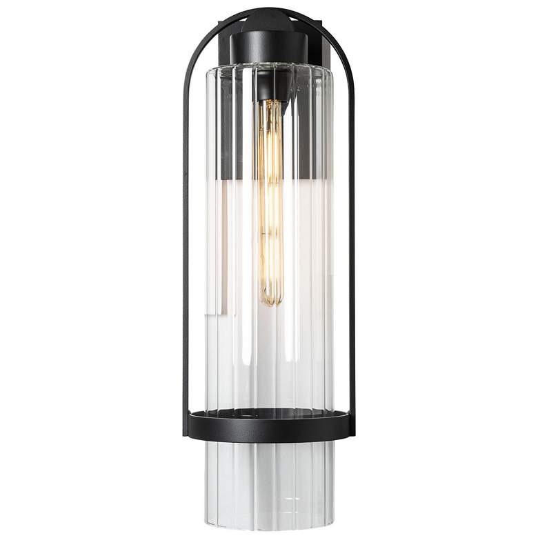 Image 1 Alcove 23.2 inch High Clear Glass Coastal Black Outdoor Sconce