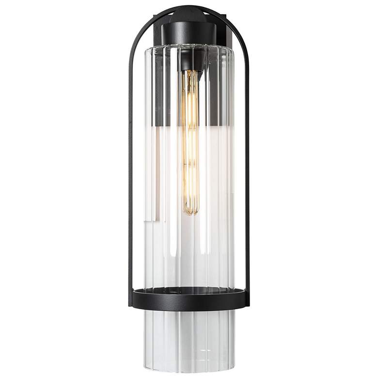 Image 1 Alcove 23.2" High Clear Glass Coastal Black Outdoor Sconce