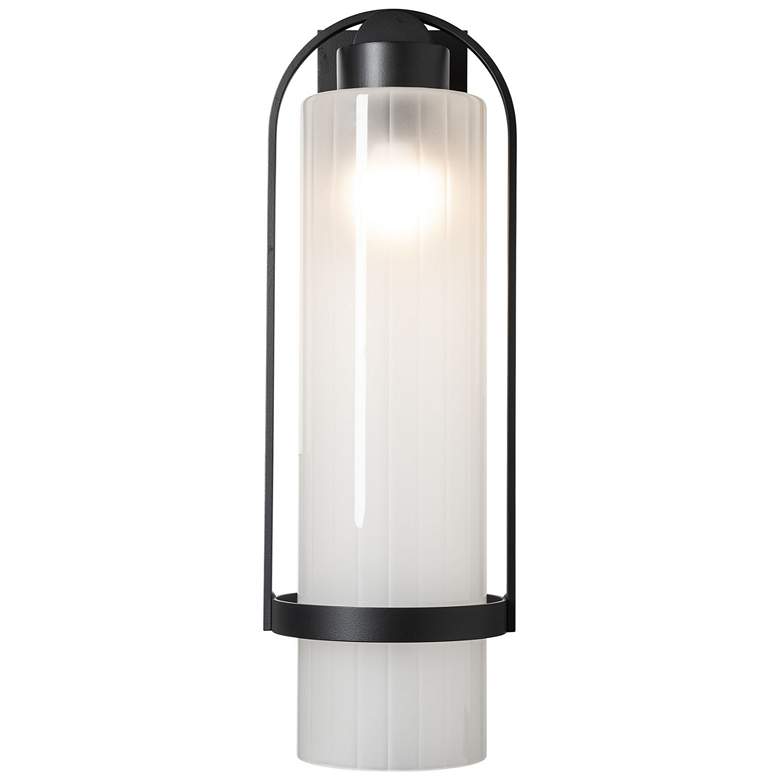 Image 1 Alcove 23.2" High Frosted Glass Coastal Black Outdoor Sconce