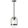 Alcove 7.8" Wide Coastal Black Outdoor Pendant With Clear Glass Shade