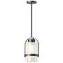 Alcove 7.8" Wide Coastal Black Outdoor Pendant With Frosted Glass Shad